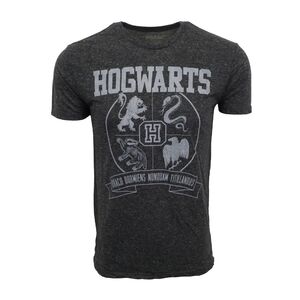Harry Potter Hogwarts Crest T-Shirt | Charcoal Gray Heather | Size Large
